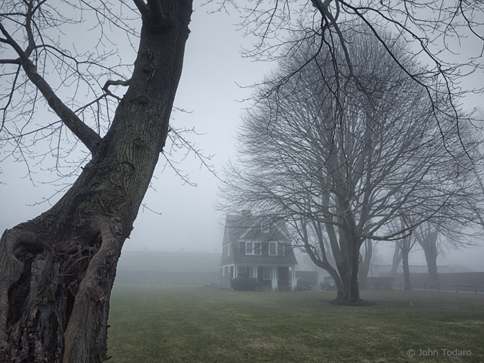 house in fog